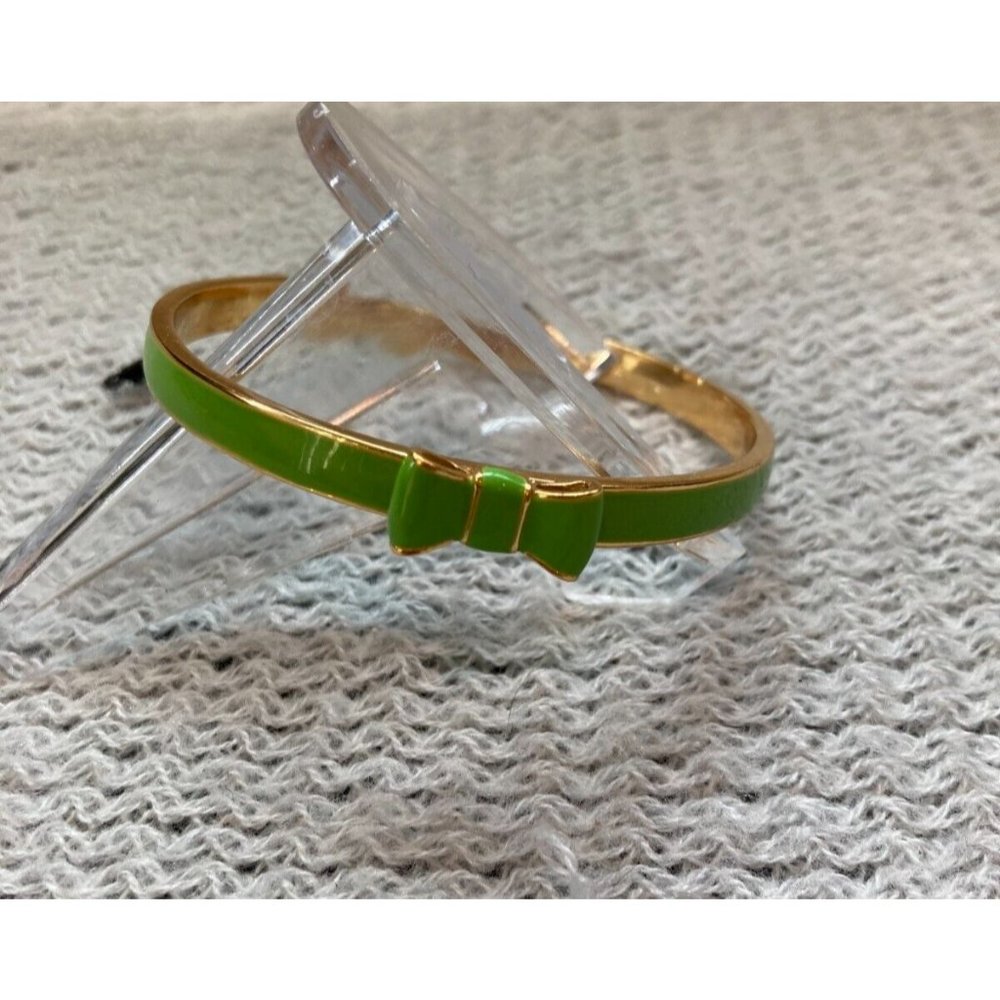 Kate Spade  New York Take A Bow Lime Green Enamel Bangle Stacking Bracelet